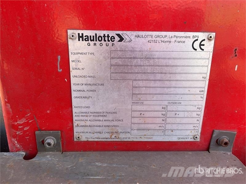 Haulotte Star 10 Vertical Mast Lift Вертикальні щоглові підйомники