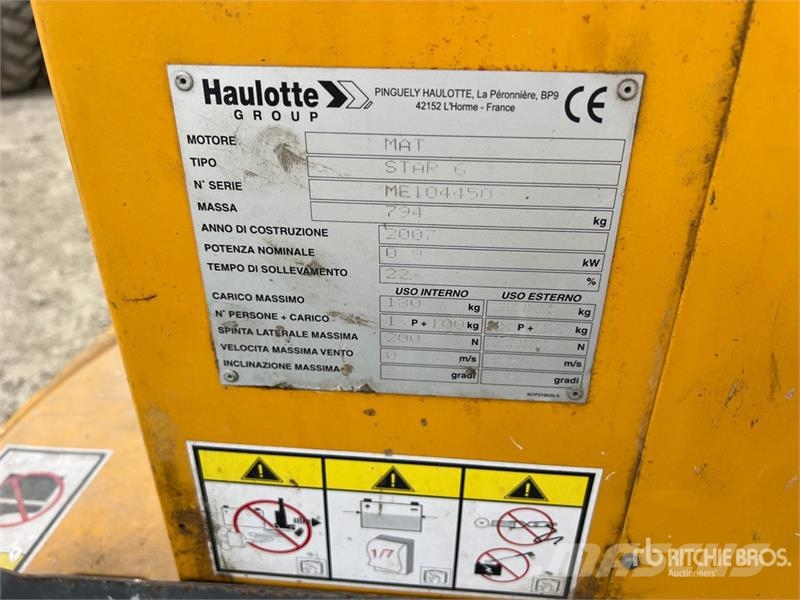 Haulotte Star 6 Vertical Mast Lift Vertikálne stĺpové výťahy