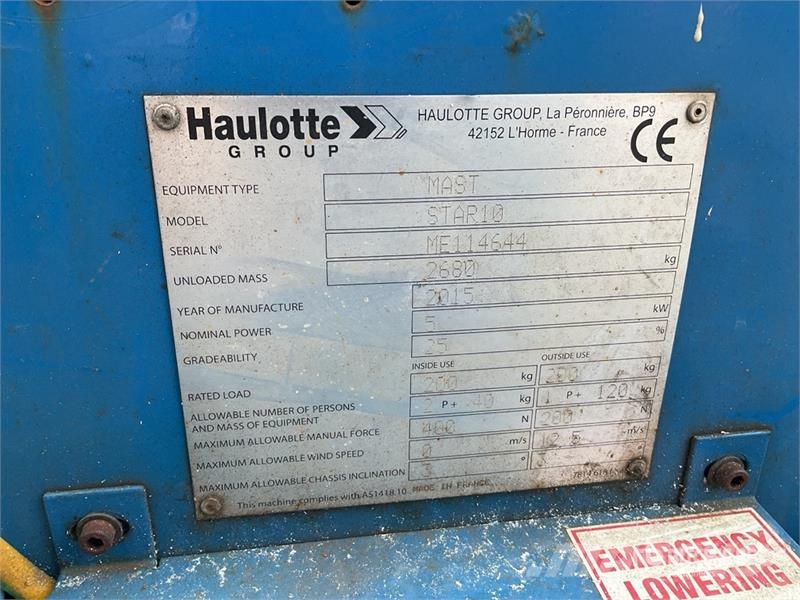 Haulotte Star10 2WD Electric Telescopic Boom Lift 견인식 전동이동 리프트