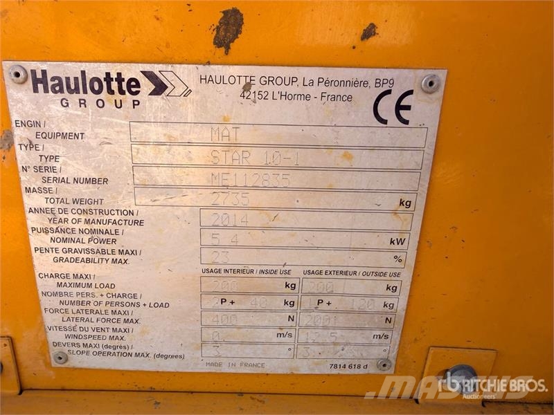 Haulotte STAR10 Nacelle A Mat Droit Vertical Mast Lift Personenaufzüge