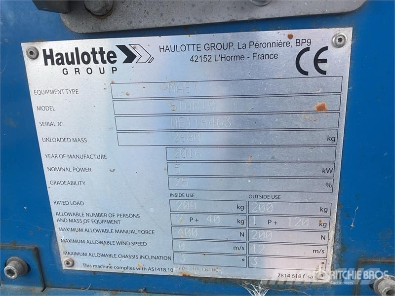 Haulotte Star10 Vertical Mast Lift Vertical mast lifts