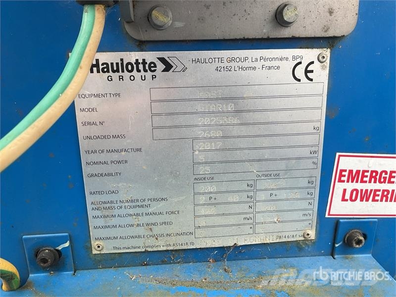 Haulotte STAR10 Vertical Mast Lift (Inoperable) Vertikaalsed mast tõstukid