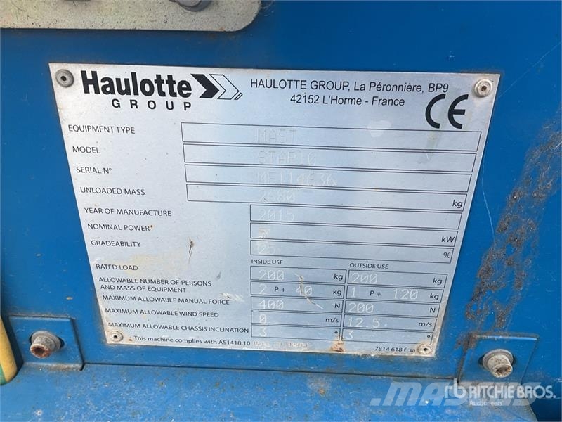Haulotte Star10 Vertical Mast Lift رافعات السارية الرأسية