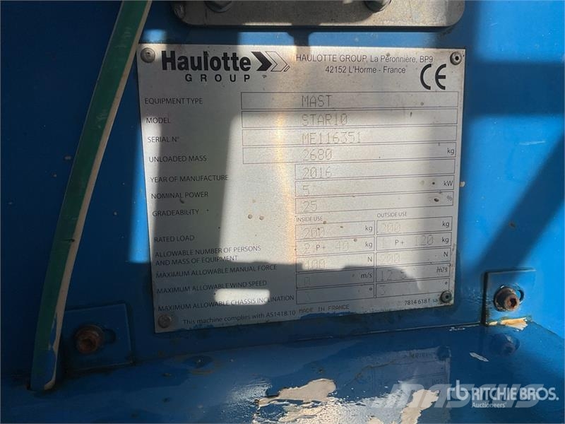 Haulotte STAR10 Vertical Mast Lift Vertikalūs stiebiniai keltuvai