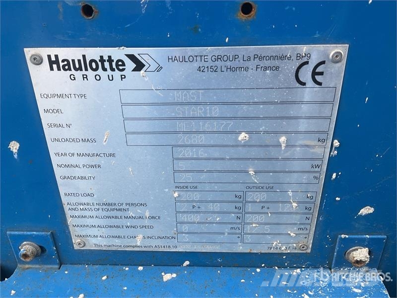 Haulotte Star10 Vertical Mast Lift Vertical mast lifts