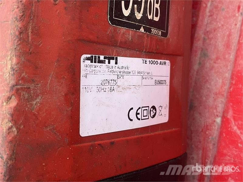 Hilti of (2) Hilti TE 1000 AVR Demolition Breaker Chisel ploughs