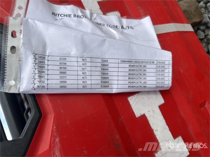 Hilti TE 1000-AVR Demolition Breaker Плуги