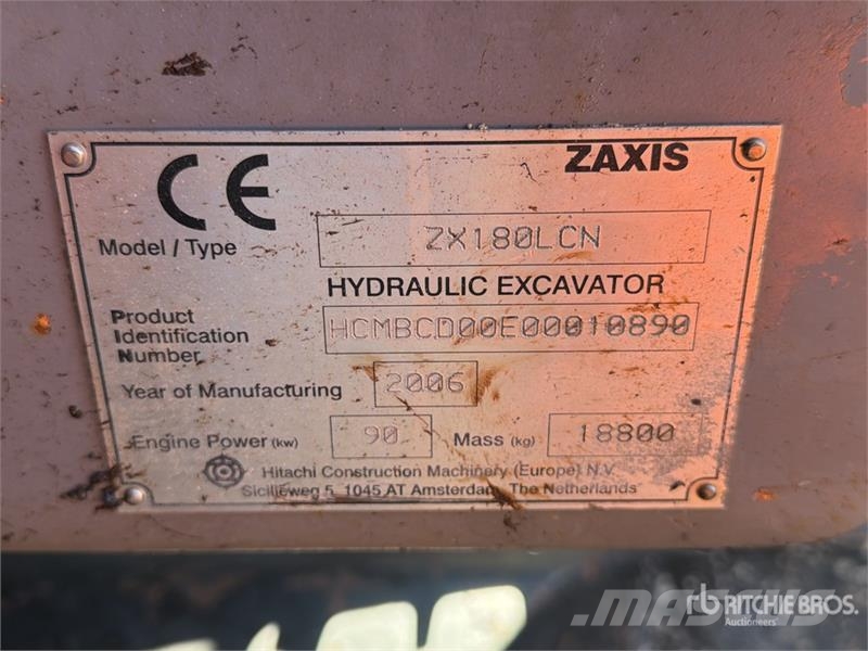 Hitachi Zaxis ZX180LCN Tracked Excavator Bagri goseničarji