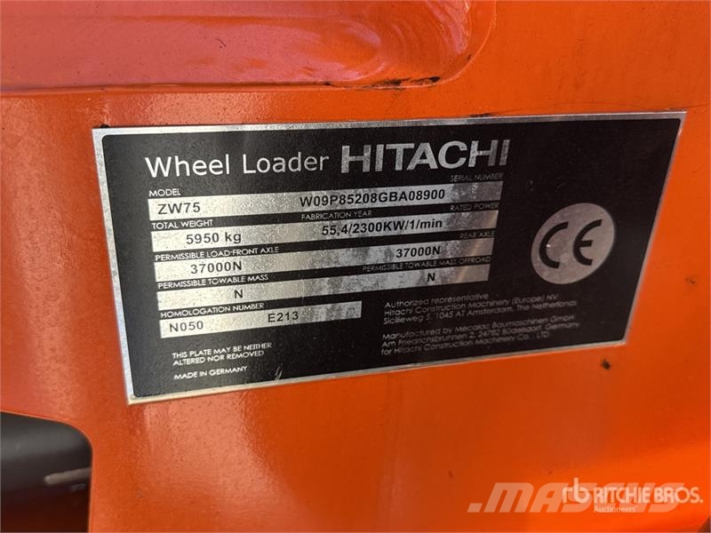 Hitachi ZW75 Chargeuse Sur Pneus Wheel Loader 휠로우더