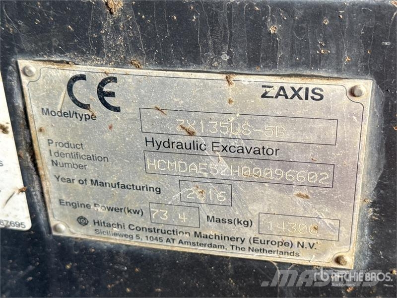Hitachi ZX135US-5B Pelle Sur Chenilles Tracked Excavator Εκσκαφείς με ερπύστριες