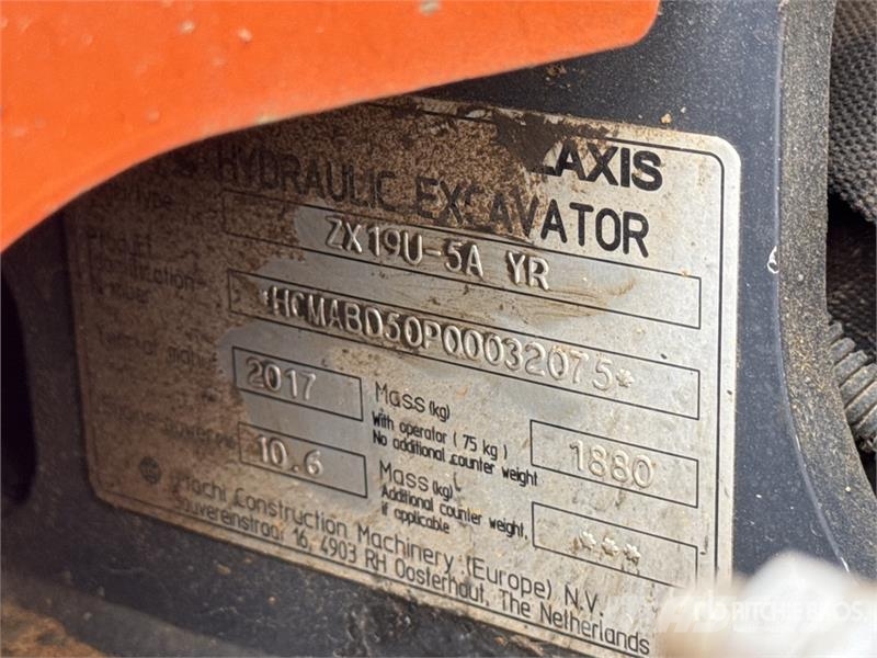 Hitachi ZX19U-5 Mini Pelle Mini Excavator Mini kotrók < 7t