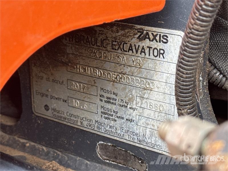 Hitachi ZX19U-5A YR Mini Pelle Mini Excavator Mini bagri <7t