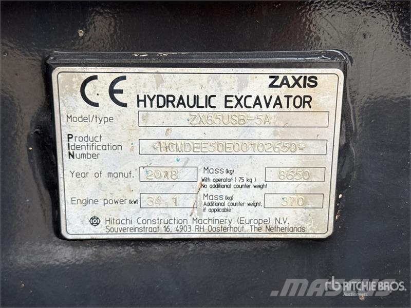 Hitachi ZX85USB-5A Pelle Sur Chenilles Tracked Excavator Lánctalpas kotrók