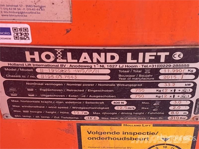 Holland Lift B195DL25G 4x4 Diesel Scissor Lift Schaarhoogwerkers