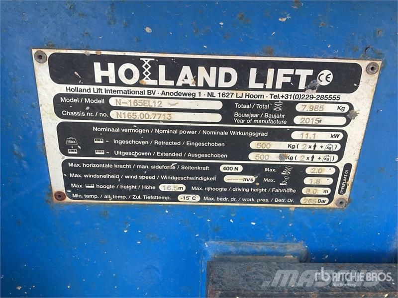  Holland N-165EL12 Electric Scissor Lift Schaarhoogwerkers