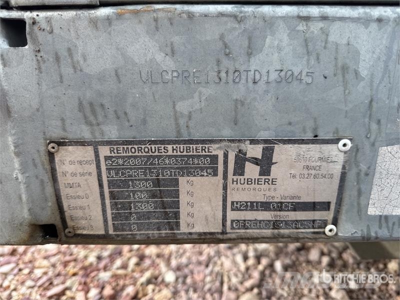 Hubiere H211L01CF Remorque 1 Essieu S/A Equipment Trailer Przyczepy do transportu samochodów
