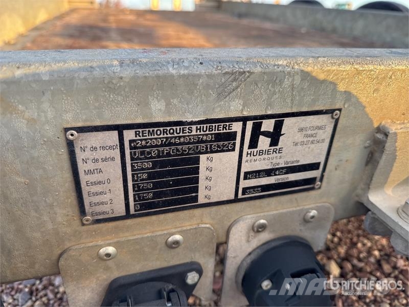 Hubiere H212L 14CF T/A Remorque Equipment Trailer Anhænger til Autotransport