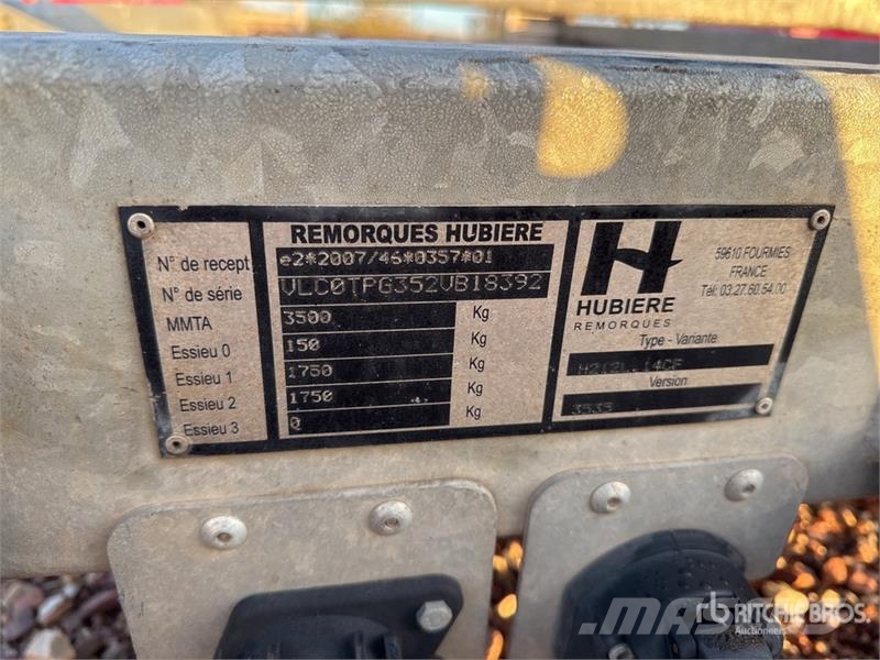 Hubiere H212L 14CF T/A Remorque Equipment Trailer Anhænger til Autotransport