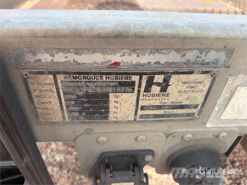 Hubiere H212L14CF 2000 kg T/A Remorque Equipment Trailer Remorque porte engin