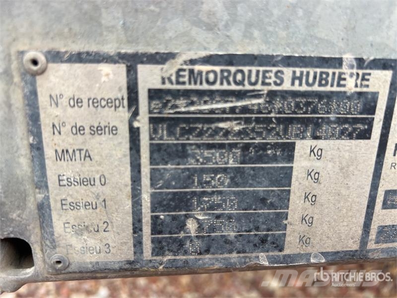Hubiere T/A Remorque Equipment Trailer Maschinetransporter