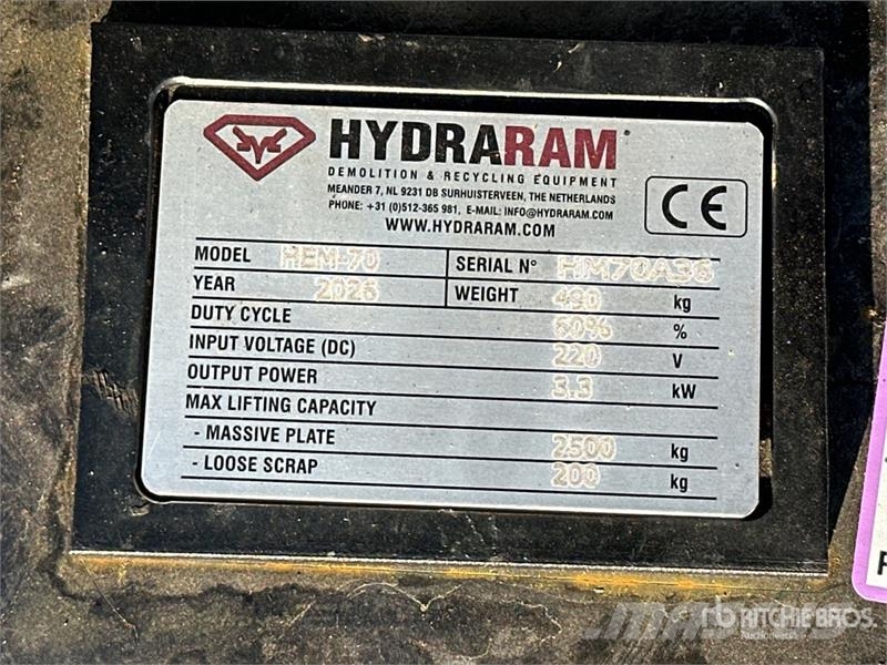 Hydraram HEM-70 Lifting Magnet (Unused) Andre komponenter