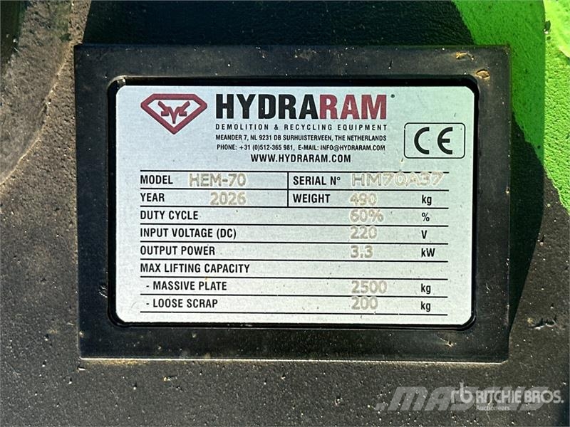 Hydraram HEM-70 Lifting Magnet (Unused) Andre komponenter