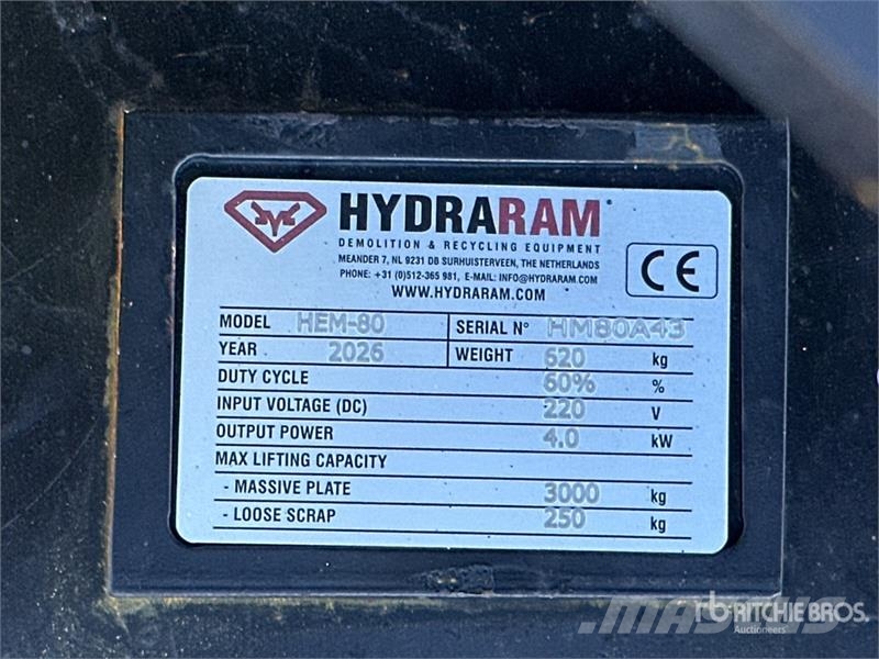 Hydraram HEM-80 Lifting Magnet (Unused) Overige componenten