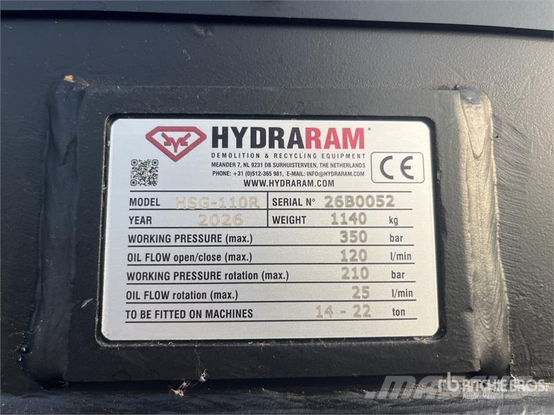 Hydraram HSG-110R Q/C Rotating Demolition Grapple (Unused) Grabeži