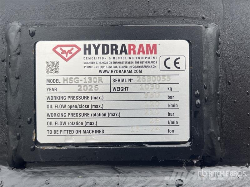 Hydraram HSG-130R Q/C Rotating Demolition Grapple (Unused) Grapples