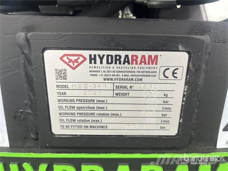 Hydraram HSG-34R Q/C Rotating Demolition Grapple (Unused) Grapples