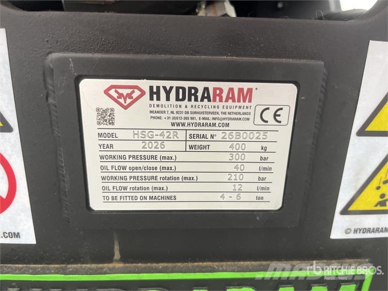Hydraram HSG-42R Q/C Rotating Demolition Grapple (Unused) Pinzas