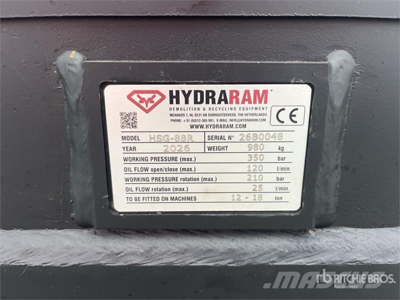 Hydraram HSG-88R Q/C Rotating Demolition Grapple (Unused) Pinzas