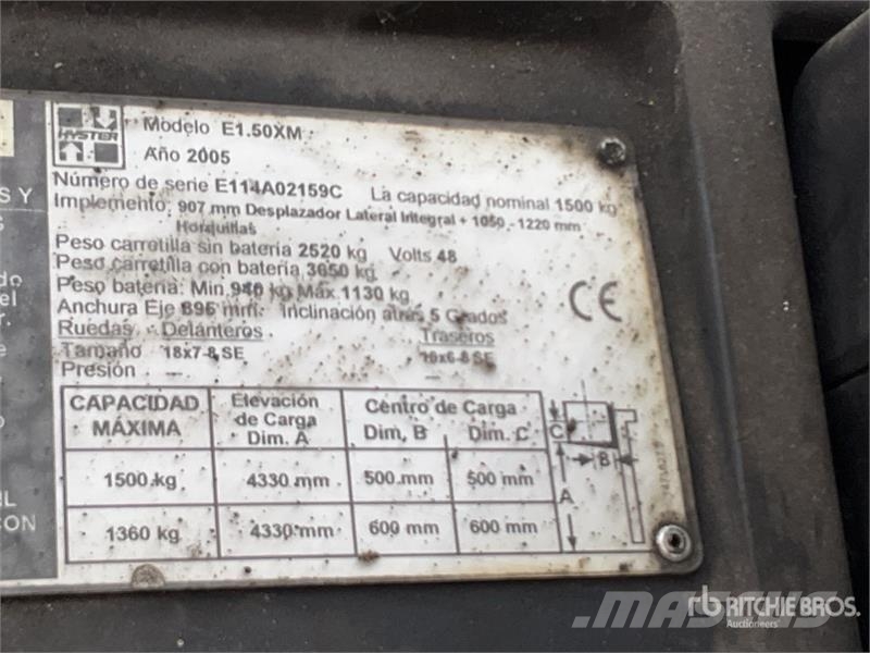 Hyster E1.50XM electric Forklift (Inoperable) شاحنات ذات رافعات شوكية - أخرى