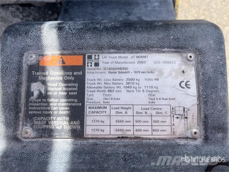 Hyster J.180XMT Forklift (Inoperable) شاحنات ذات رافعات شوكية - أخرى