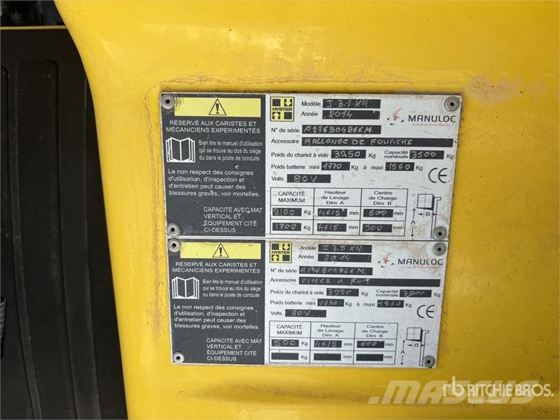 Hyster J3.5XN 3500 kg Electric Forklift (Inoperable) Elektromos targoncák
