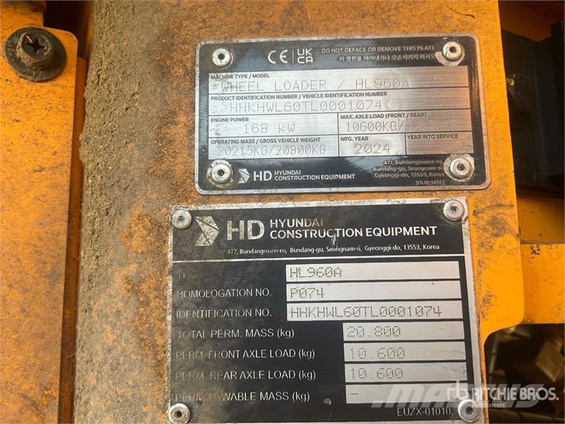 Hyundai HL960A Wheel Loader Rataslaadurid