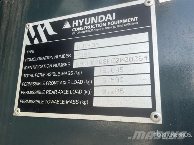 Hyundai HW140A Wheel Excavator (Unused) Bageri točkaši