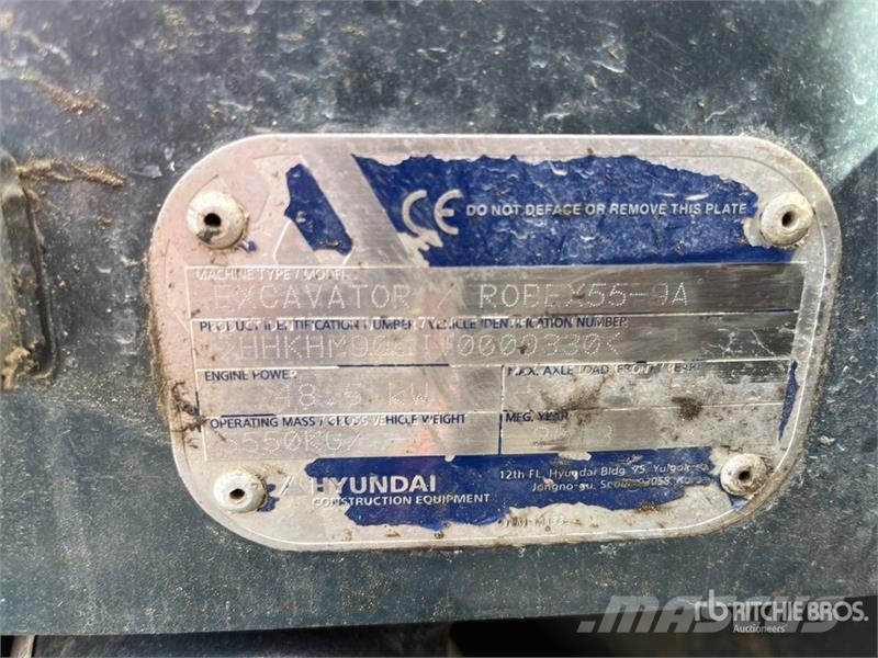Hyundai Robex 55-9A Mini Excavator Mini bagri <7t