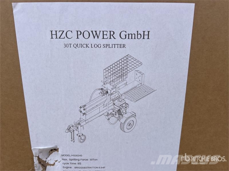 HZC-Power HS30245 Log Splitter (Unused) Wood splitters and cutters