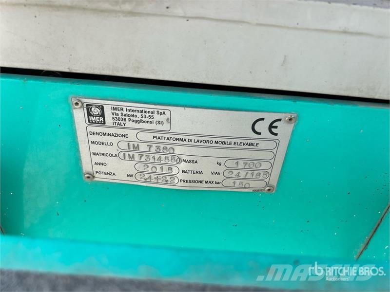 Imer IM7380 Electric Scissor Lift Ollós emelők