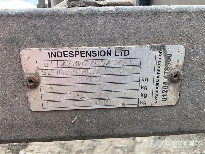 Indespension Equipment Trailer 2.5 m T/A Equipment Trailer Autotransportanhänger