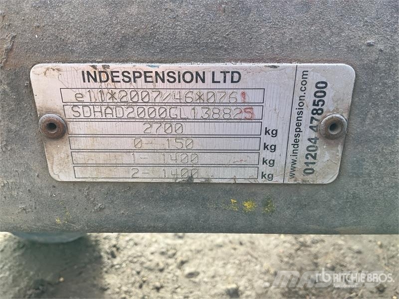 Indespension Equipment Trailer 1400 kg 2.8 m T/A Equipment Trai Járműszállító pótkocsik