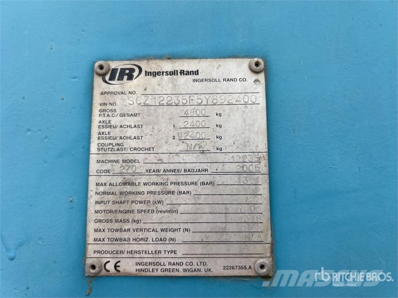 Ingersoll Rand 12235 Mobile Compresseur A Air Air Compressor (Ino Kompressoren