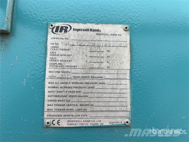 Ingersoll Rand 12235 Mobile Compresseur A Air Air Compressor (Ino Kompresory