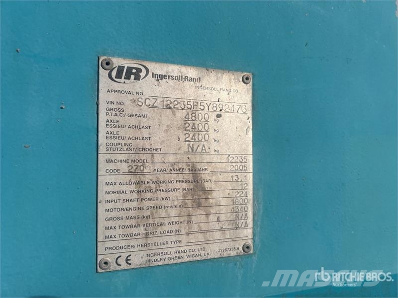 Ingersoll Rand 12235 Mobile Compresseur A Air Air Compressor (Ino Kompresszorok