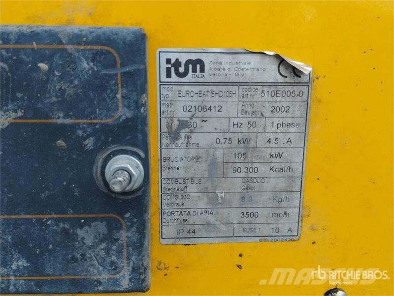  ITM Italia Euroheat EHD105H Portable Diesel Space  Оборудване за отопление и размразяване