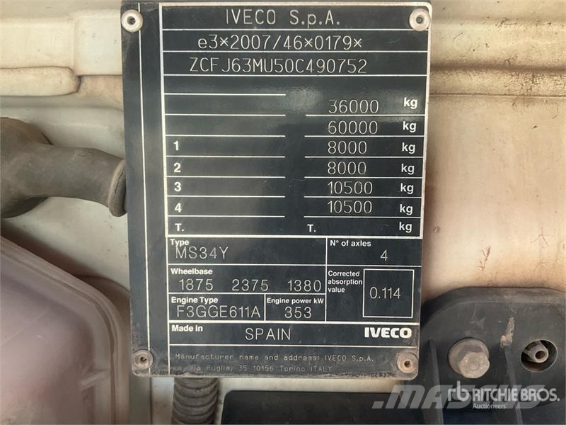 Iveco AD360HX 8x4 Twin-Steer Tri/A Dump Truck Kipper