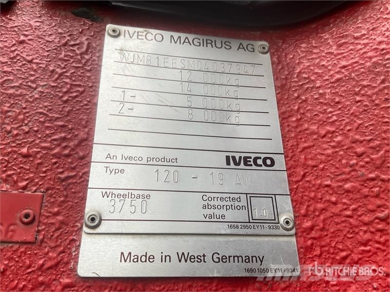 Iveco Magirus 120-19 AW Fire Truck Ugunsdzēšamā tehnika
