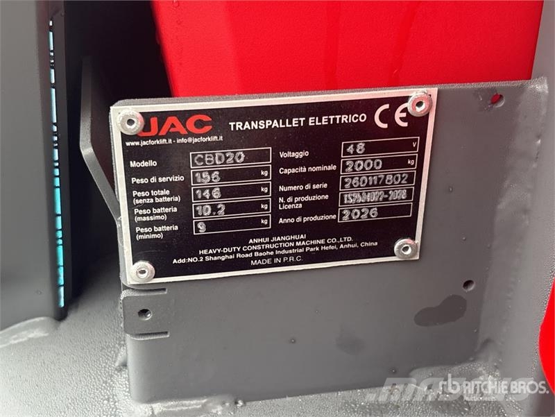 JAC CBD20 2000 kg Electric Pallet Jack (Unused) Jekketralle