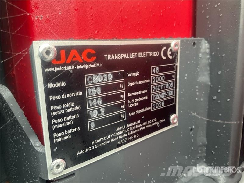 JAC CBD20 Electric Pallet Jack (Unused) Kézi raklapemelő